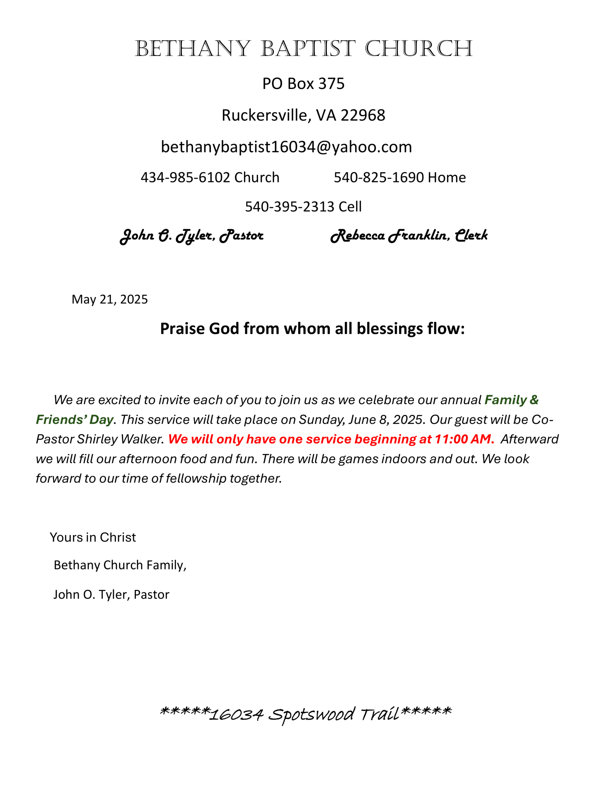 Invitation letter Invitation letter