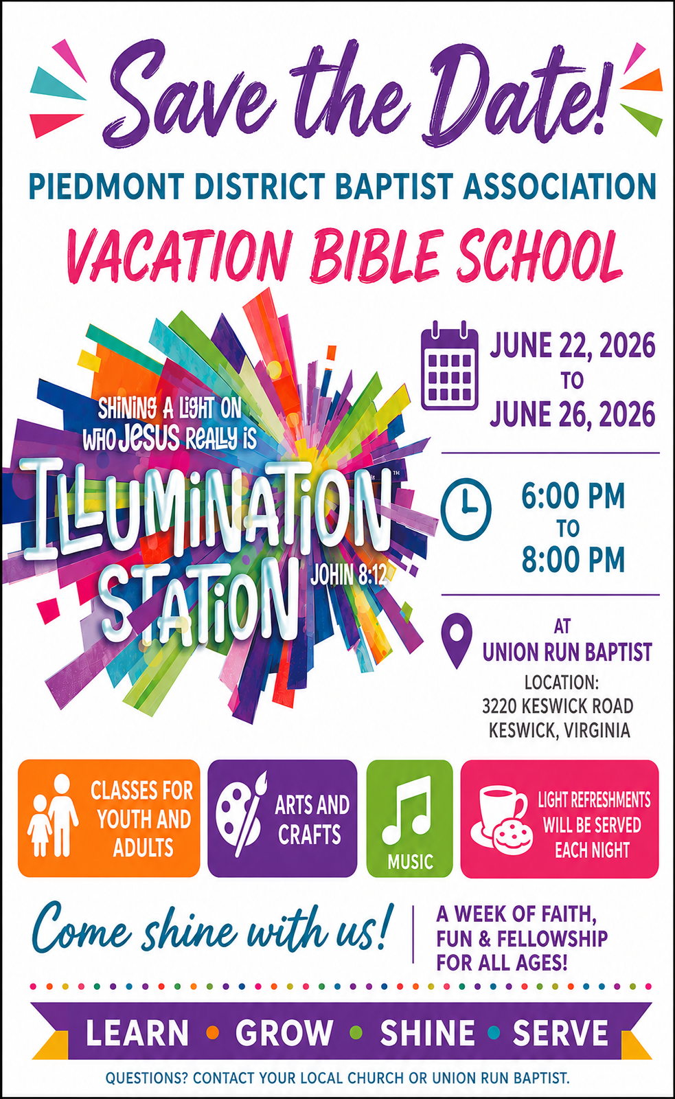 VBS Save the Date Flyer May 15 2026